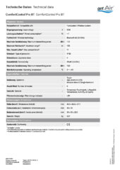 Steuerung ComfortControl Pro BT – Technisches Datenblatt